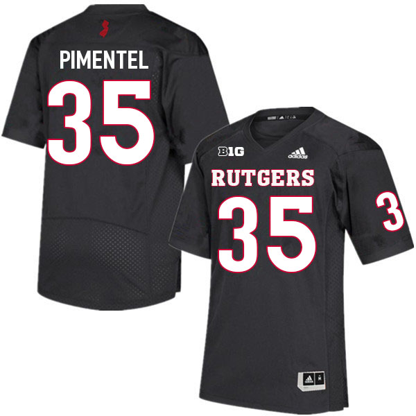 Men #35 Jonathan Pimentel Rutgers Scarlet Knights College Football Jerseys Sale-Black - Click Image to Close